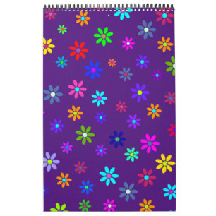 Flower Power Shower - coloured pattern 1 Calendar