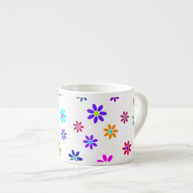 Flower Power Shower - coloured pattern 1 Espresso Cup (Front Right)
