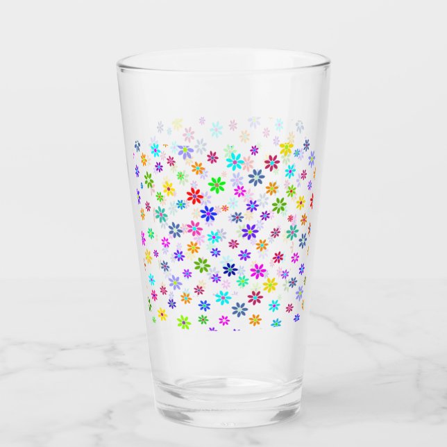 Flower Power Shower - coloured pattern 1 Glass (Front)
