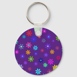 Flower Power Shower - coloured pattern 1 Key Ring