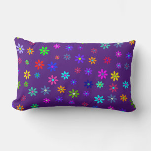 Flower Power Shower - coloured pattern 1 Lumbar Cushion