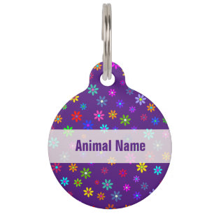 Flower Power Shower - coloured pattern 1 Pet Tag