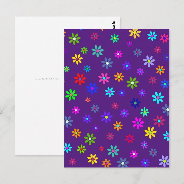 Flower Power Shower - coloured pattern 1 Postcard (Front/Back)