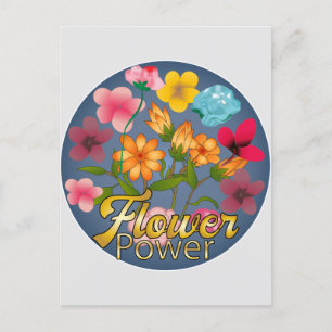 Flower Power Sign Postcard