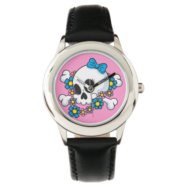 Flower Power Skull Watch (Front)