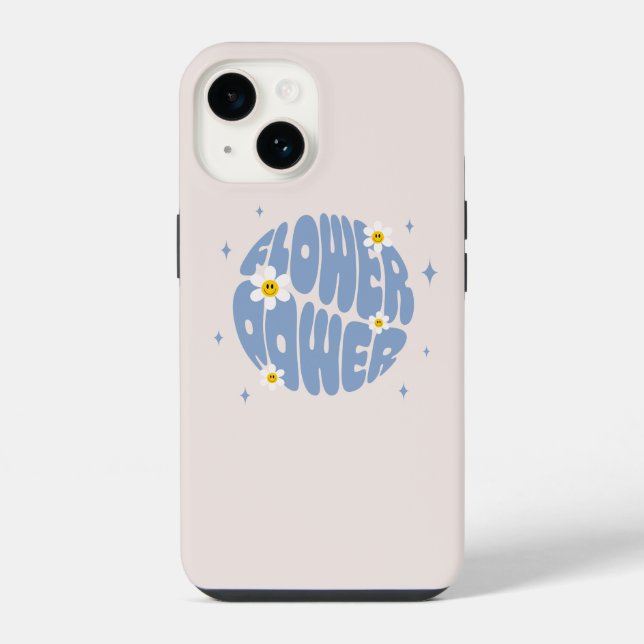 Flower Power Slogan iPhone Case (Back)
