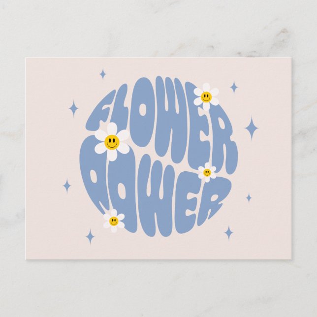 Flower Power Slogan Postcard (Front)