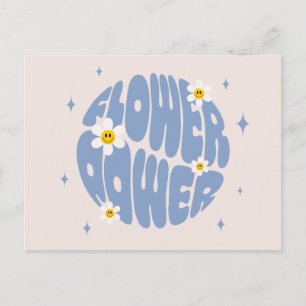 Flower Power Slogan Postcard