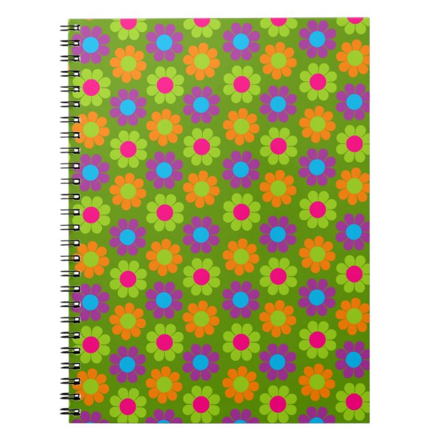 Flower Power Spiral Notebook (Front)