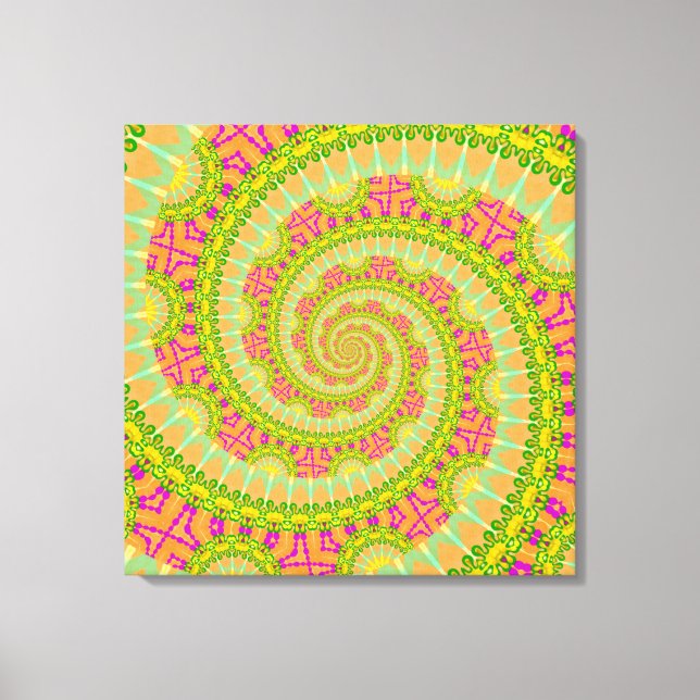 Flower Power Spiral SUNNY Canvas Print (Front)