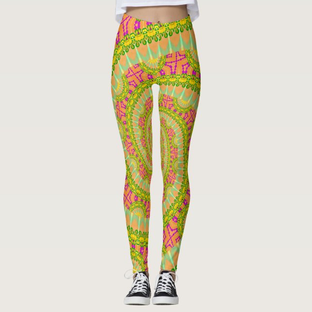 Flower Power Spiral SUNNY Leggings (Front)