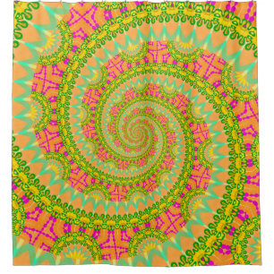 Flower Power Spiral SUNNY Shower Curtain