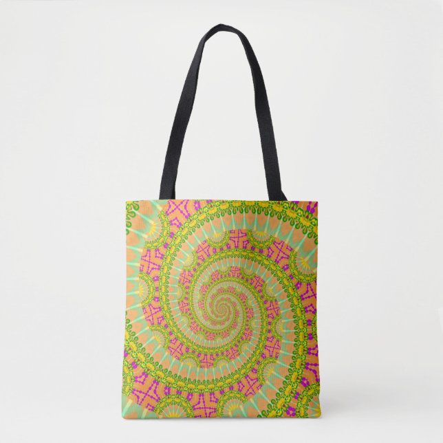 Flower Power Spiral SUNNY Tote Bag (Front)