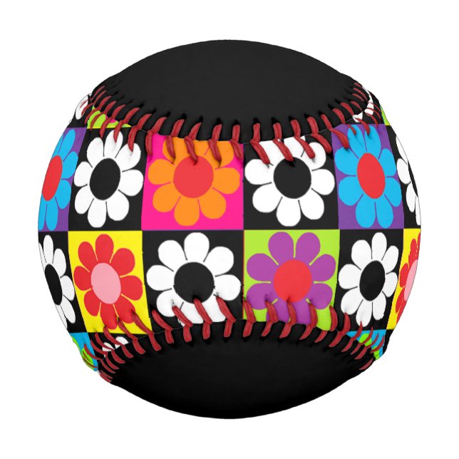 Flower Power Squares Baseball (Front)