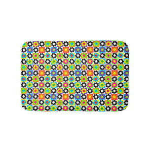 Flower Power Squares Bath Mat