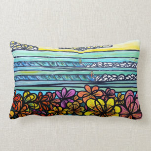 Flower Power Surf Cotton Pillow