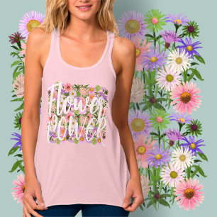 Flower power tank top pink boho attitude 