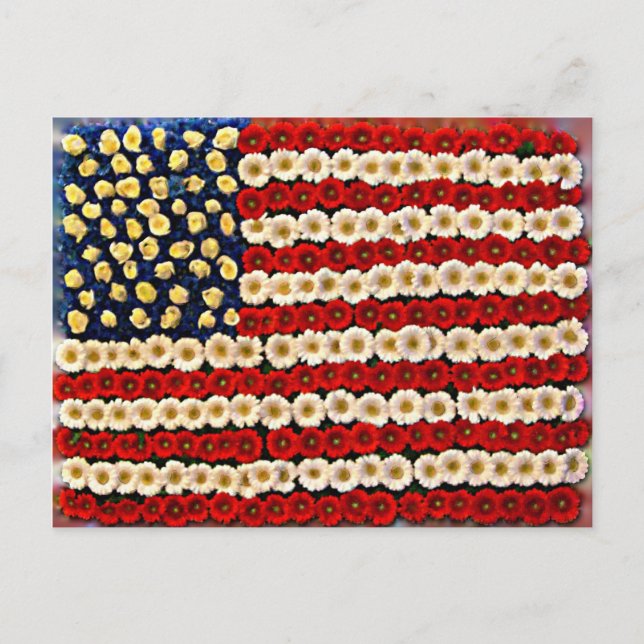 Flower Power US Banner Postcard (Front)