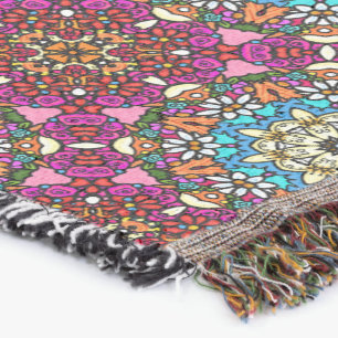 Flower Power V Garden Groovy Throw Blanket