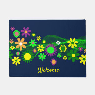 Flower Power Welcome or Personalise Doormat