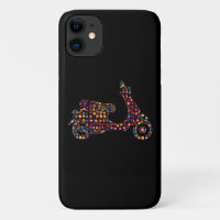 Flower Powered Motor-Scooter Motorcycle