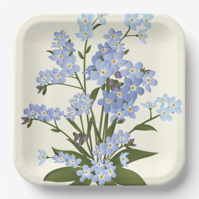 Flower Print  Paper Plate (Front)