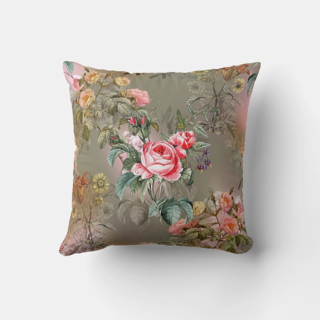 flower print throw pillows (Back)