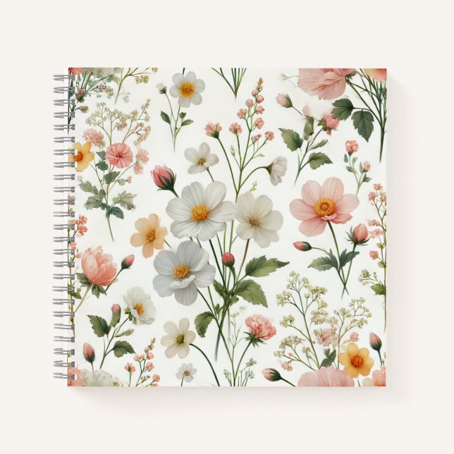 flower-printed notebook (Front)
