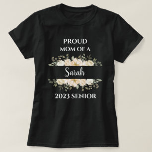 flower Proud Mum Of 2021 Senior Personalised Name T-Shirt