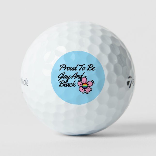Flower Proud To Be Gay And Black Golf Balls (Front)