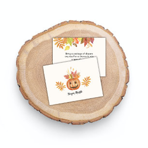 Flower Pumpkin Halloween Fall Diaper Raffle Ticket Enclosure Card