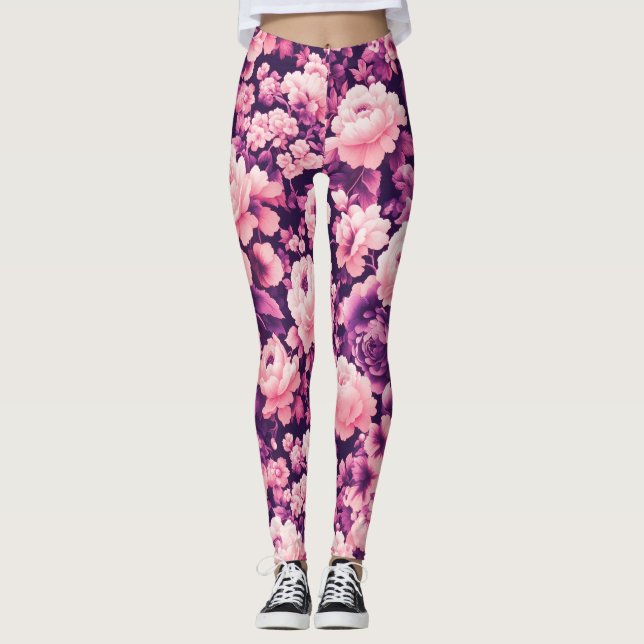 flower purple leggings (Front)
