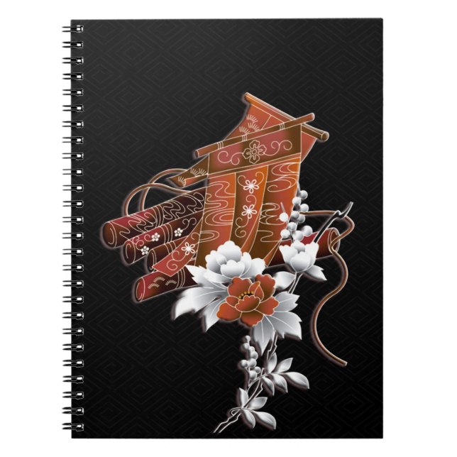 Flower raft japanese pattern spiral notebook (Front)