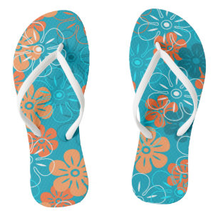 Flower Rain Hawaiian Retro Floral Jandals
