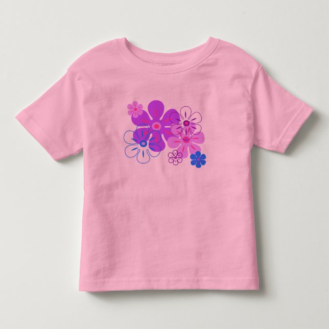 Flower Rain Hawaiian Retro Floral Toddler T-Shirt (Front)