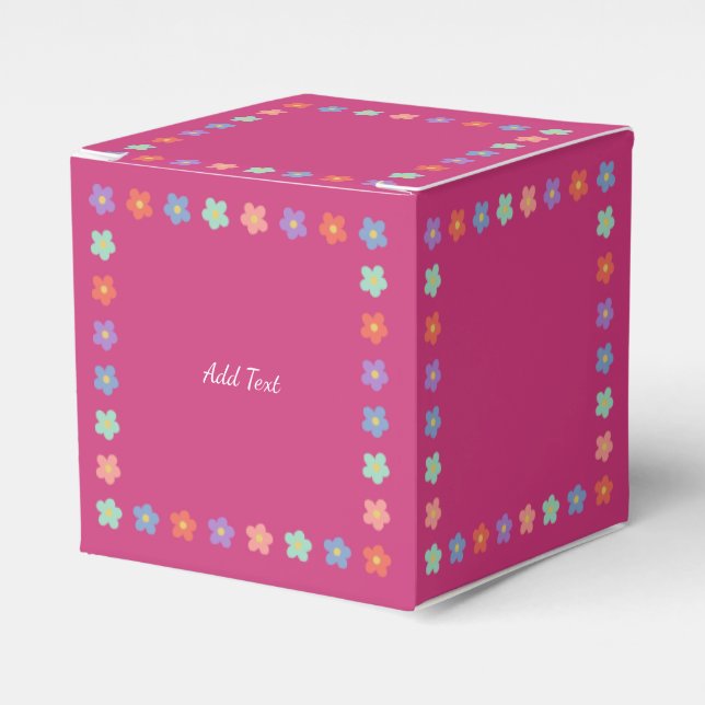 Flower Rainbow Gradient Watercolor Minimal Stylish Favour Box (Front Side)
