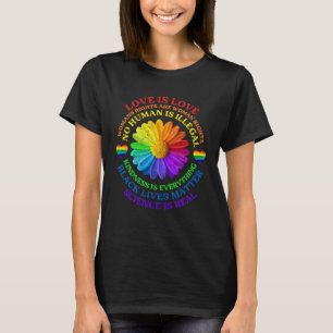 Flower Rainbow Human Black Lives Rights Science LG T-Shirt