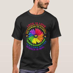Flower Rainbow Human Black Lives Rights Science LG T-Shirt