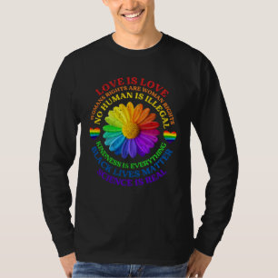 Flower Rainbow Human Black Lives Rights Science LG T-Shirt