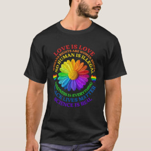 Flower Rainbow Human Black Lives Rights Science LG T-Shirt