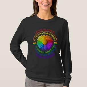 Flower Rainbow Human Black Lives Rights Science LG T-Shirt