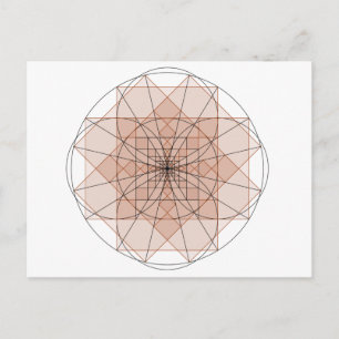 flower rectangle golden postcard