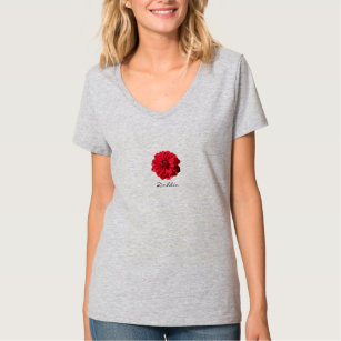Flower Red Dahlia any Text T-Shirt