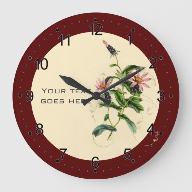 Flower red large clock (Front)