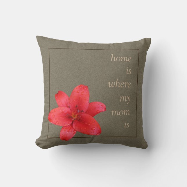Flower Red Lily for Mum Cushion (Front)