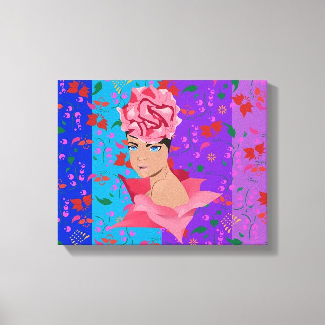 Flower Renewal Bright Floral Girl Canvas Print (Front)