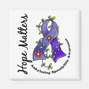 Flower Ribbon 4 Hope Matters Ankylosing Spondyliti Magnet