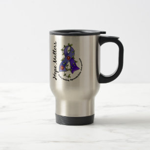Flower Ribbon 4 Hope Matters Ankylosing Spondyliti Travel Mug