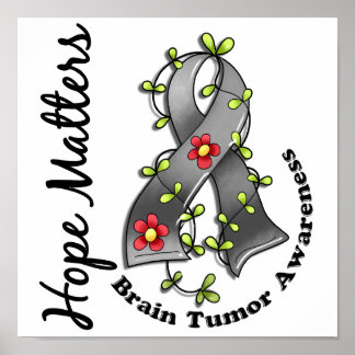 Flower Ribbon 4 Hope Matters Brain Tumour Poster