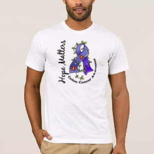Flower Ribbon 4 Hope Matters Colon Cancer T-Shirt